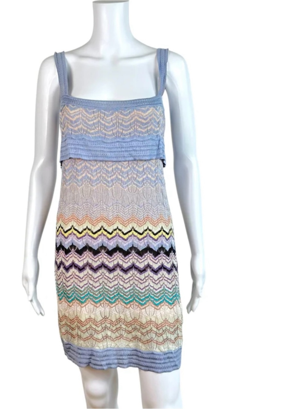 Missoni Multicolor Chevron Knit Sundress — Pastel Blue Accents